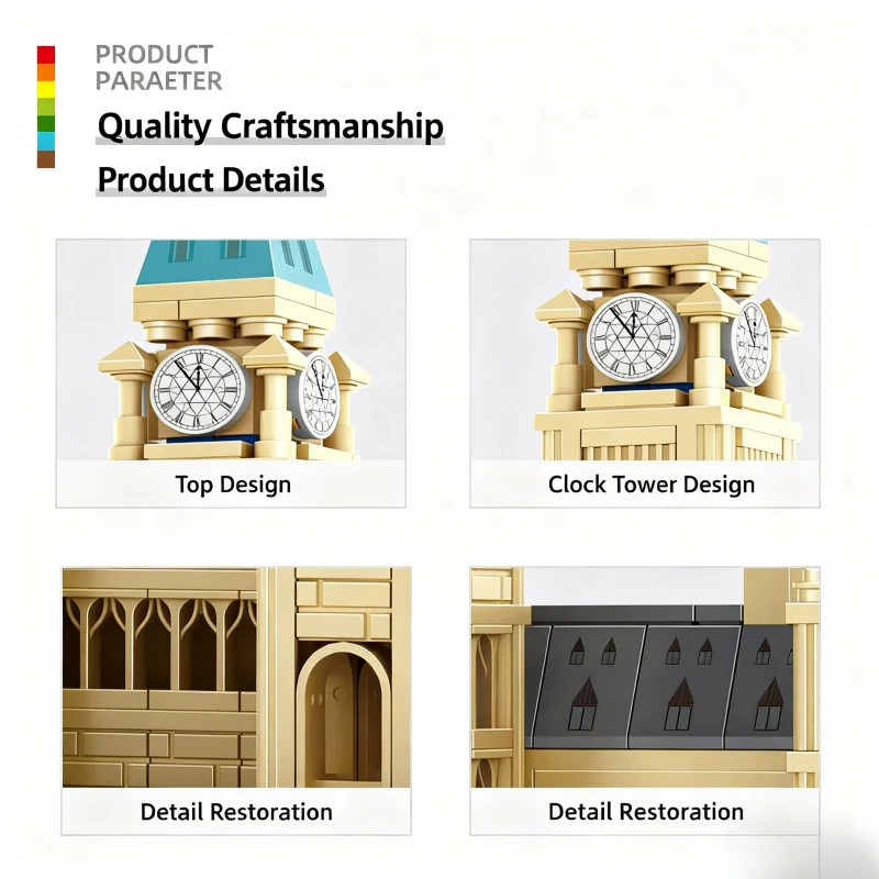 OUZEY Gothic Government Building Blocks, Mini Bricks Architecture Set, Educational STEM Toy for Teens