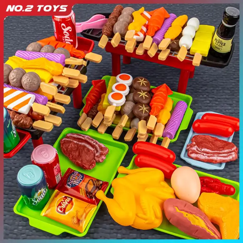 Kit de jouets de cuisine pour enfants, simulation de barbecue, four, nourriture, kebab, maison de jeu, cadeau pour enfants, 29 pièces