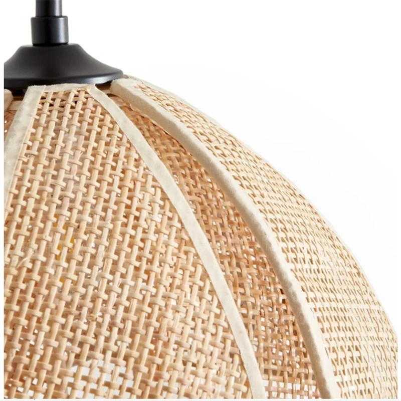 Plafoniera a petalo di loto Wabi-sabi in stile giapponese soggiorno sala da pranzo lampada da soffitto intrecciata in Rattan fatta a mano applique