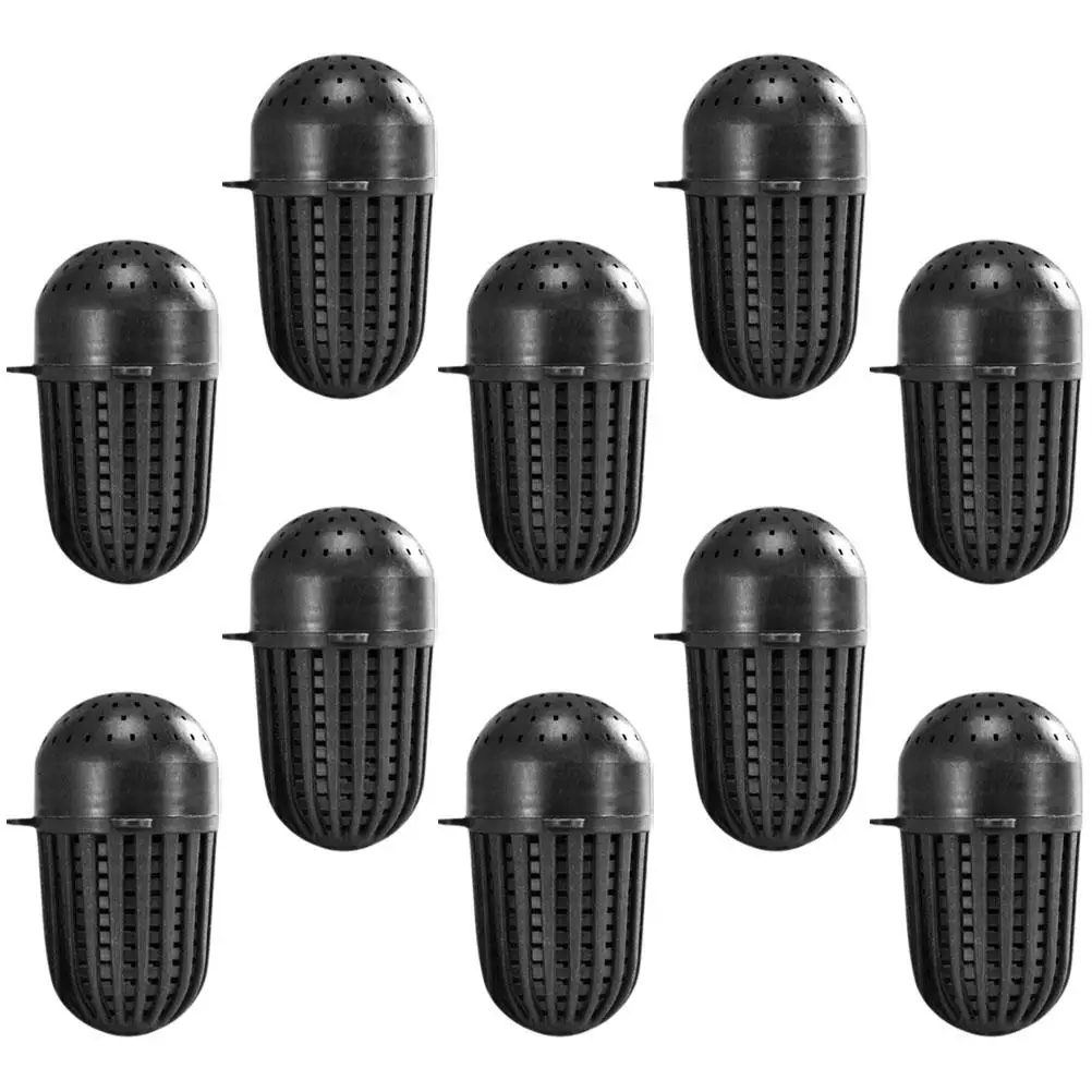 10 Pcs Eel Bait Cage Fishing Equipment Lure Basket Holder Trap Black Supplies Carp Bait Box Durable Plastic Long Term Use