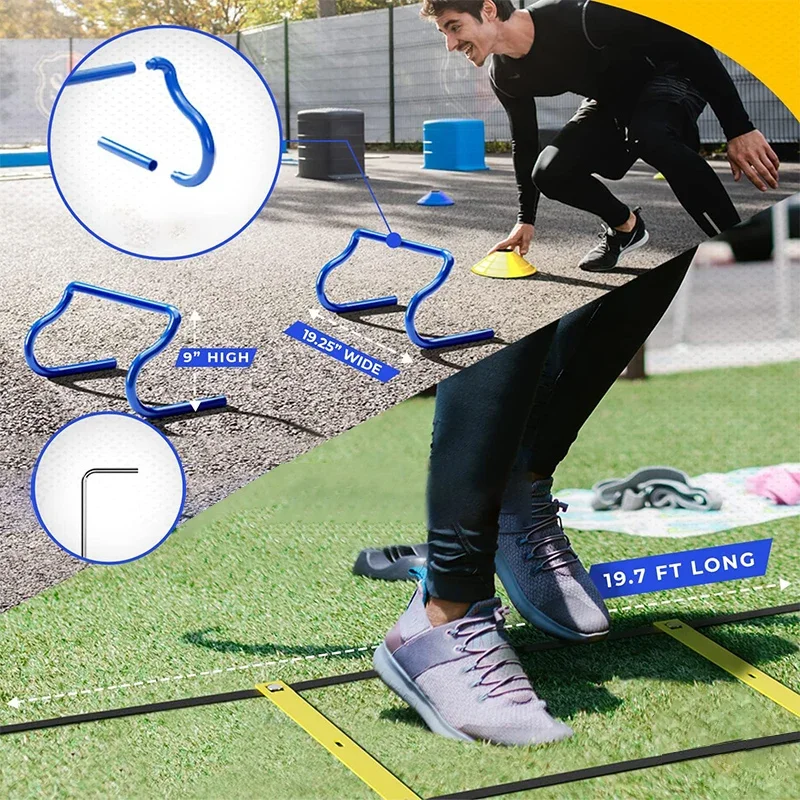 Wholesale Football Training Equipment Set, Agility Hurdles, Resistance Parachute Soccer Training Equipment Set for Sports