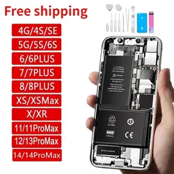 2023 0 Cycle  Replacement Phone Battery for IPhone 5S 5 SE 6 6s  X XR XS MAX  8P 7PLUS for Apple 11 12 13 14 Pro Max Bateria