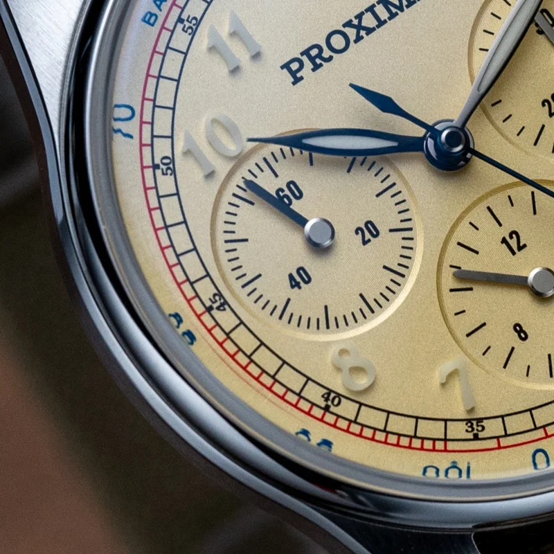 Proxima PX1725 Men Chronograph Watch 39mm Pilot Manual Wind Mechanical Wristwatch 50m Waterproof Sapphire BGW-9 Luminous ST1902