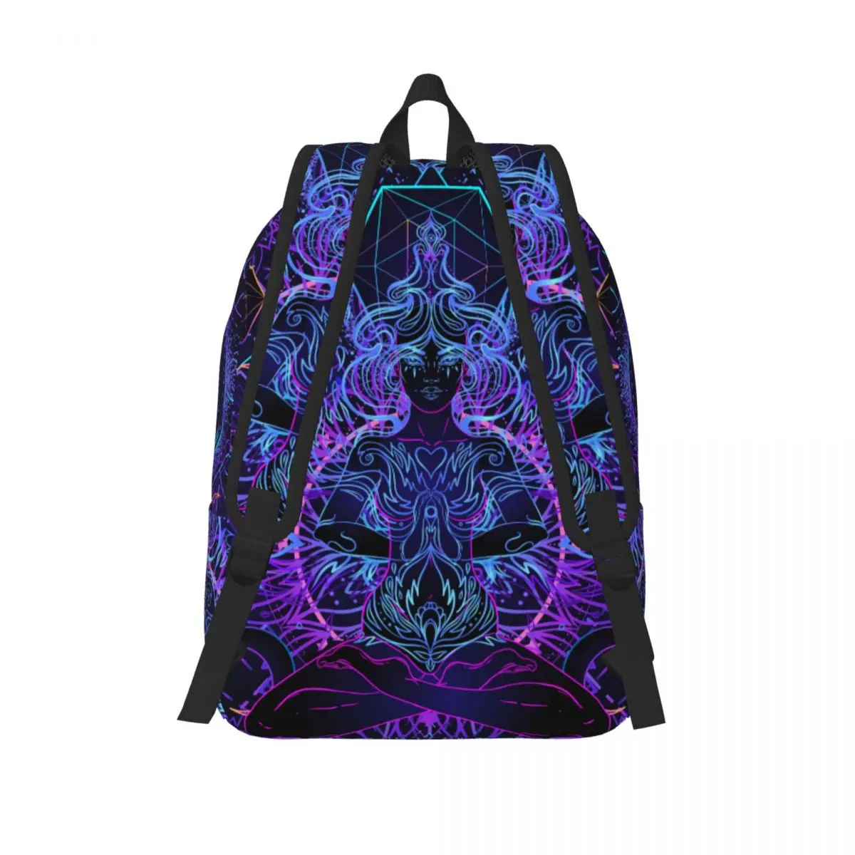 India Mandala Zen Buddha Backpack Middle High College School Student Mandala Psychedelic Bookbag Teens Canvas Daypack Travel