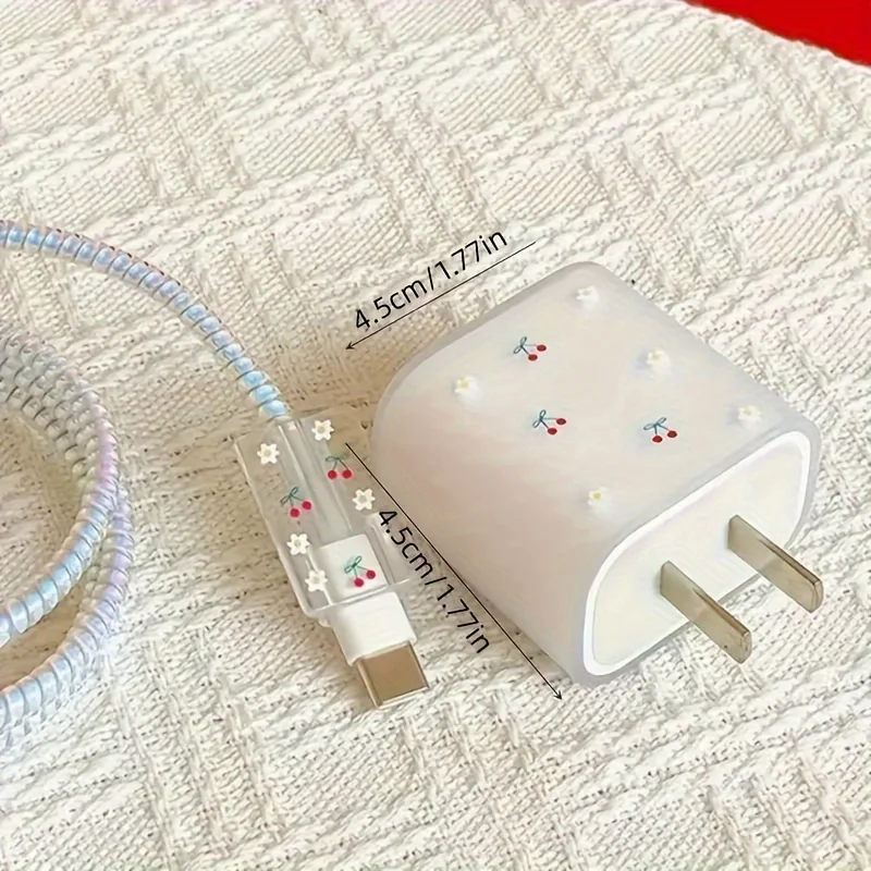 5-Pack Cherry Blossom Charger Cable Protector for iPhone Charger Cable Protector, iPhone  Charger Cable