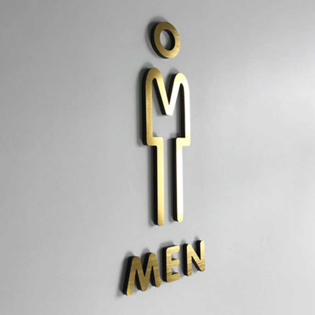 

Self Adhesive Restroom Sign Male Female Toilet Door Sign Bathroom Identification Plate for Business Hotel Restroom Signs