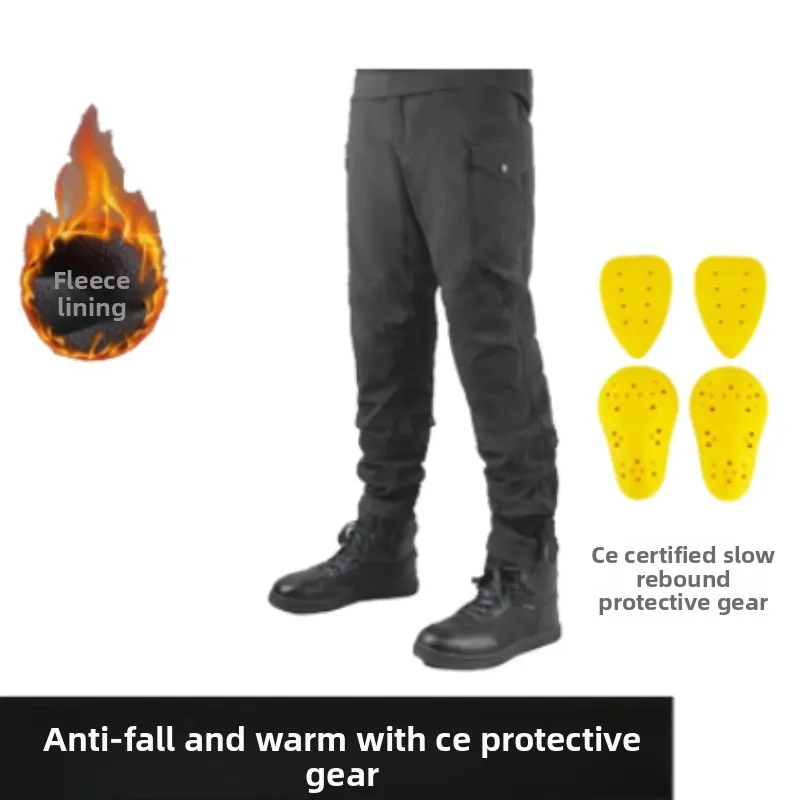 

New Men's Motorcycle Pants Winter Warm Off Trousers Built in CE Protectors Waterproof Off-road Motocross Pants 오토바이는
