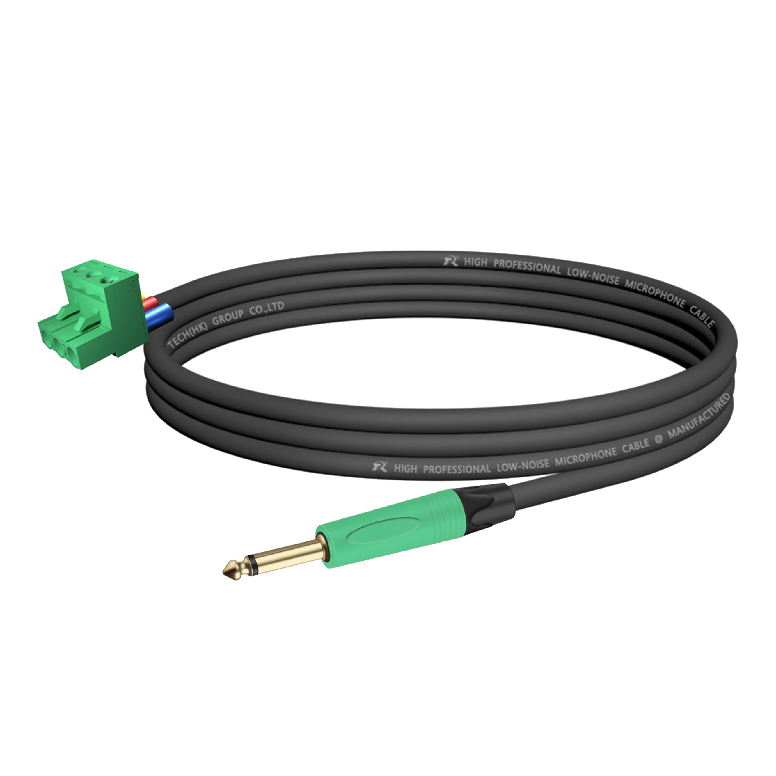 6,5mm TS zu PHX3M NBKF/2EDG-5.08 3-poliger PCB-Schraubklemmenadapter, 1/4" TS Mono Stecker, für Kopfhörer, Lautsprecher – Detail 5