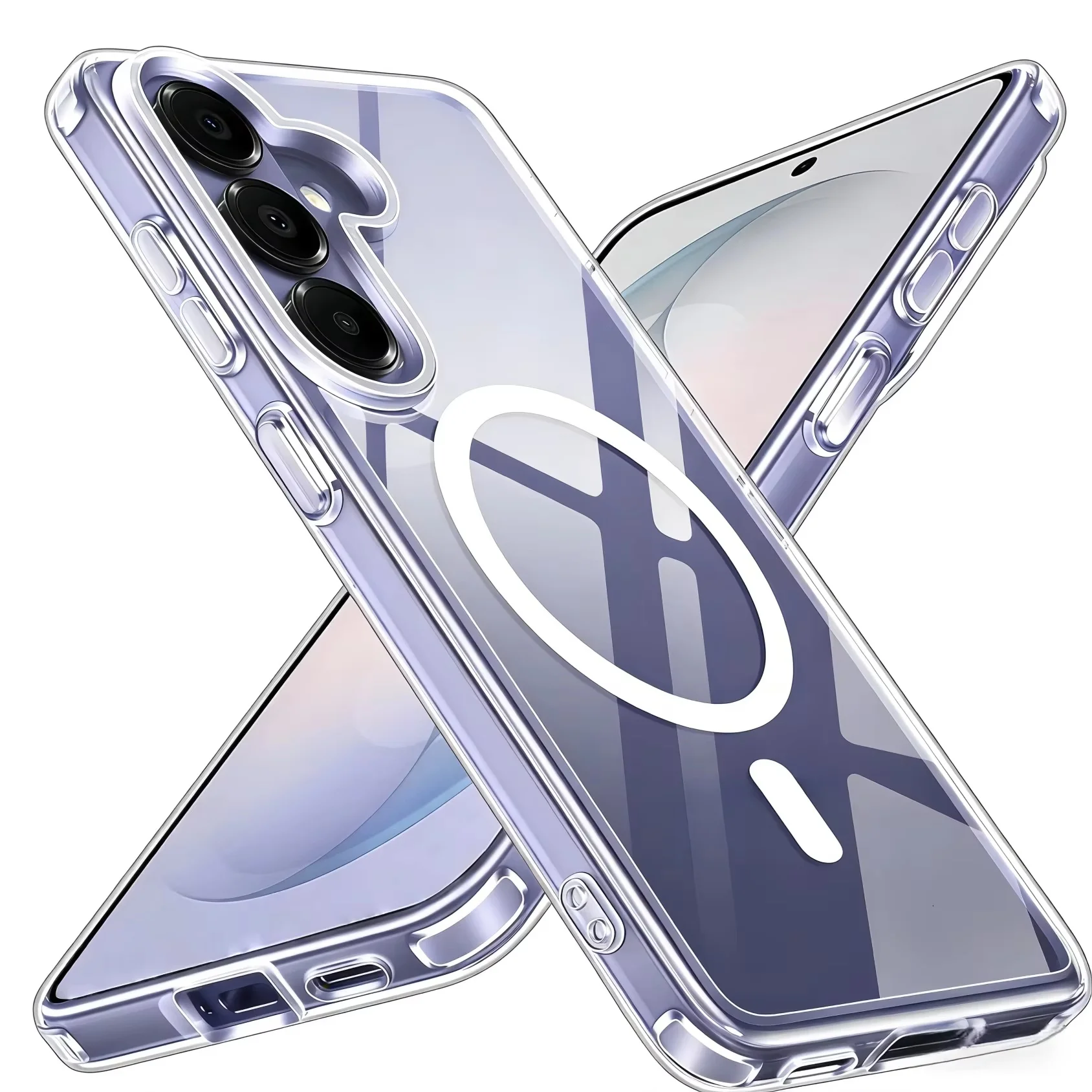 Magnetic Case for Samsung Galaxy S26+ S26 S25+ S25 S25FE S24FE , [MagSafe Compatible] Transparent Shockproof Phone Cover- Clear