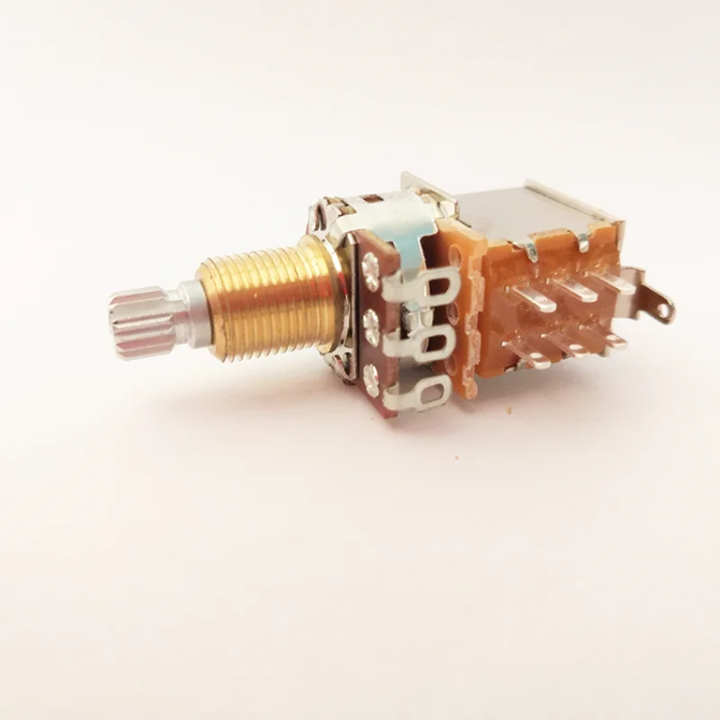 1Pcs Gitaar Push/Push Potentiometer A250K/B250K/A500K/B500K Messing Korte Lange Split Shaft Nieuwe versie Geen Trek Meer