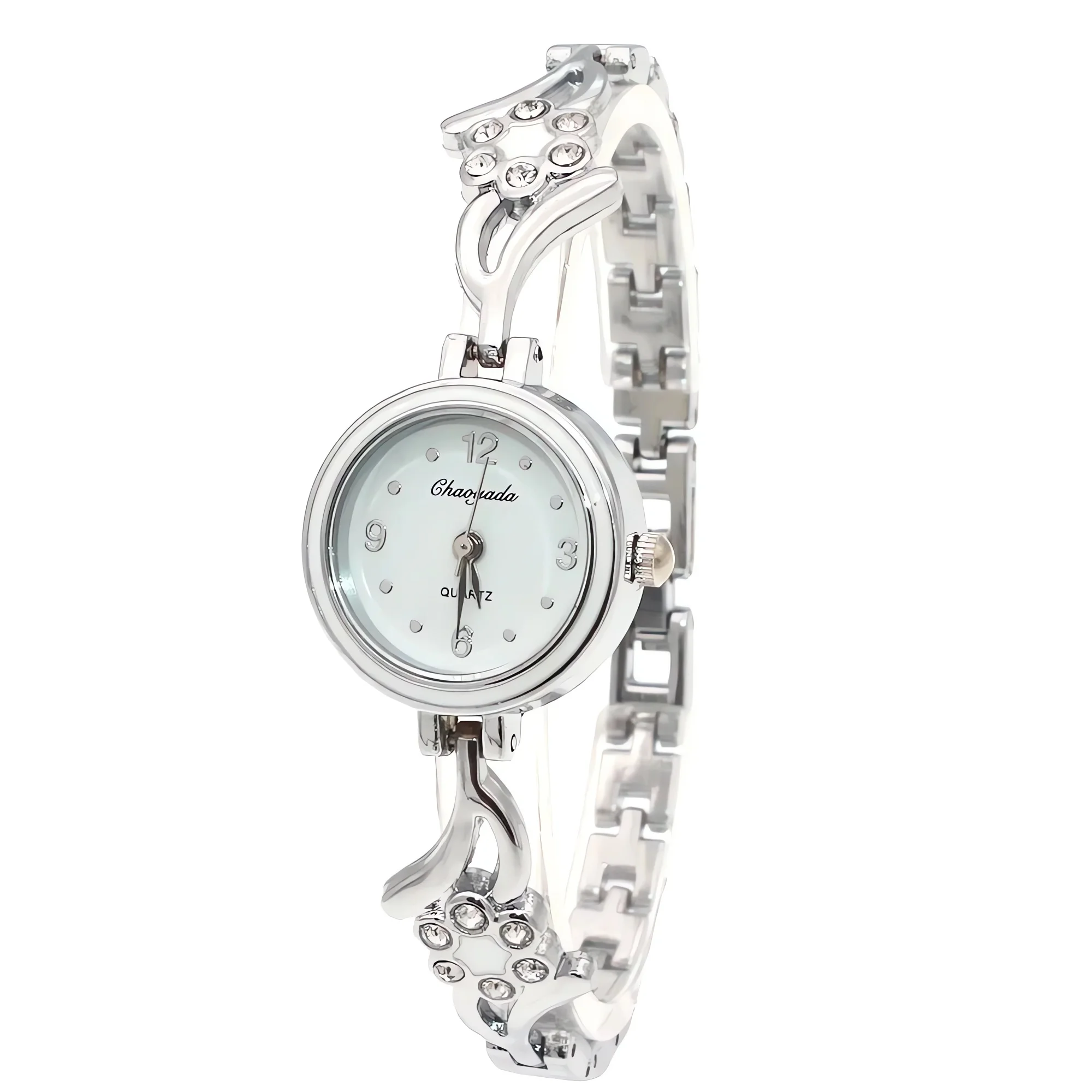 

Elegant Ladies Quartz Watch Electronic Digital Woman Watch with Rhinestones Fashionable Timepiece for Women