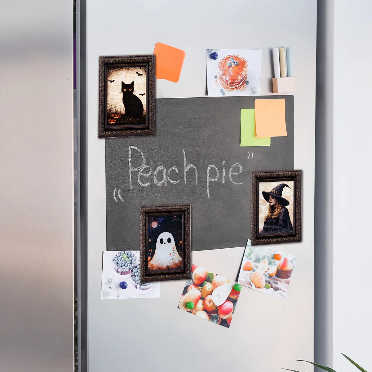 

Vintage Halloween Photo Frame Magnets - Spooky Fridge & Office Decor for Gothic Home Aesthetics