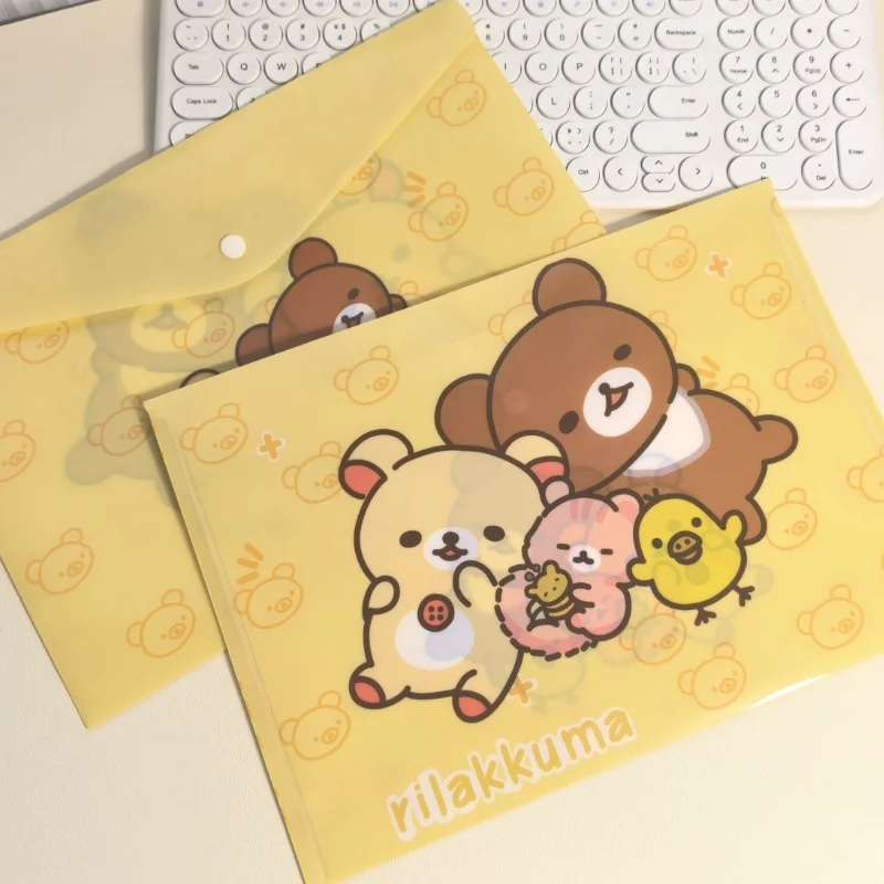 Rilakkuma A4 مجلد الكرتون مقاوم للماء أوراق الاختبار كيس التخزين سعة كبيرة القرطاسية حقيبة التخزين طالب اللوازم المكتبية #3