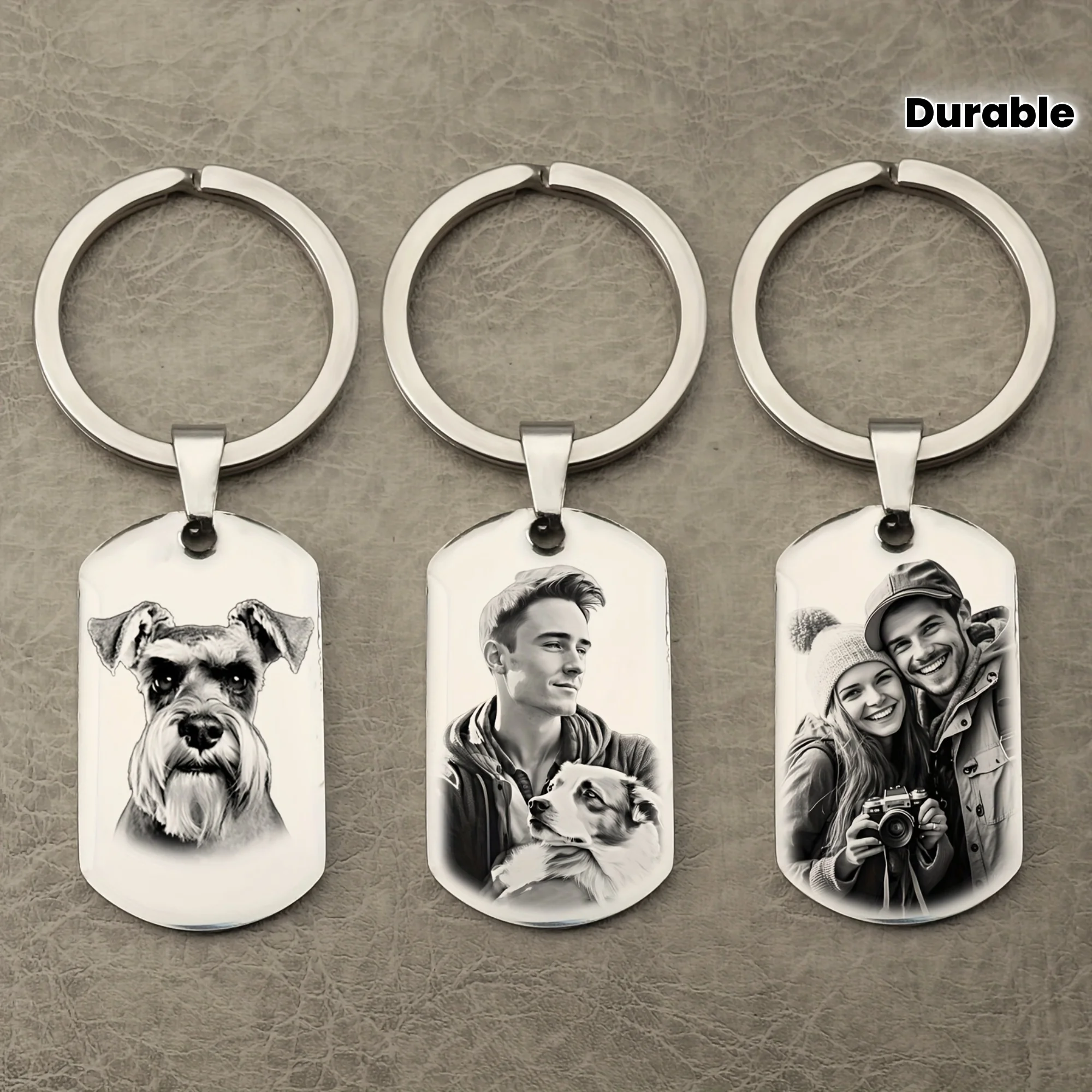 Llavero con grabado láser personalizado, fotos Fob, grabado personalizado, grabado de Metal, grabador láser de acero inoxidable, llavero para coche
