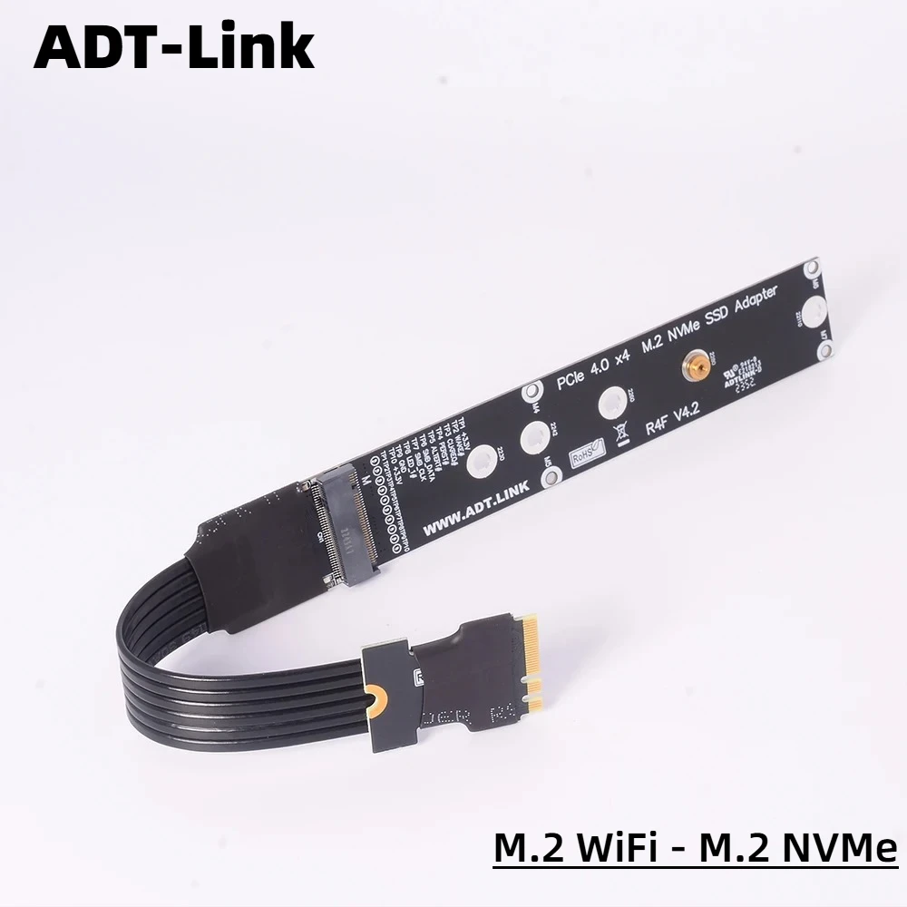 

M54SF 4.0 M.2 WiFi A.E Key To M.2 NVME M Key SSD Extension Ribbon Cable PCI-e 4.0 A/E A+E Slot To M2 M ssd Card Conveter Adapter