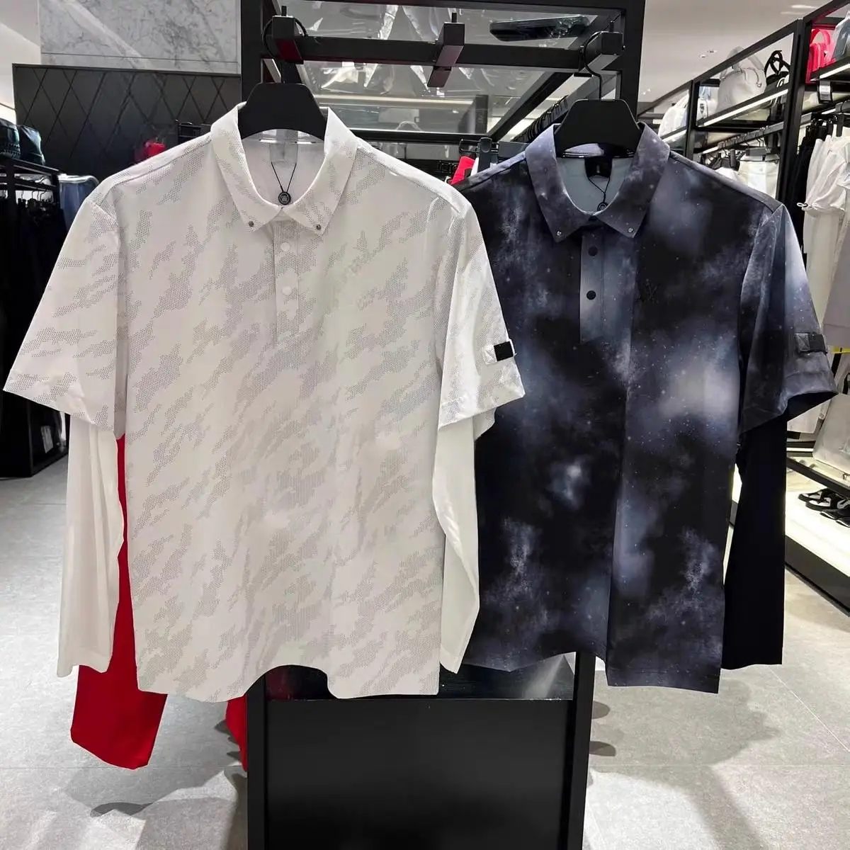 Men's Printed Sun-Protective Quick-Dry Long-Sleeve Golf Shirt—Lightweight, Breathable, and Versatile