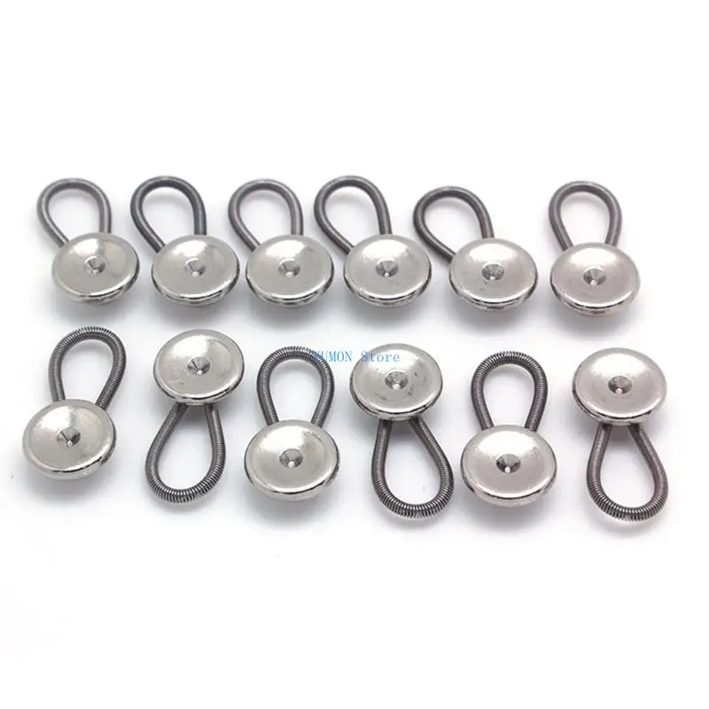 D0UD 12 ชิ้นปรับความยืดหยุ่นโลหะหัวเข็มขัดคอปกเอว Extender ชุดเดรสเสื้อ