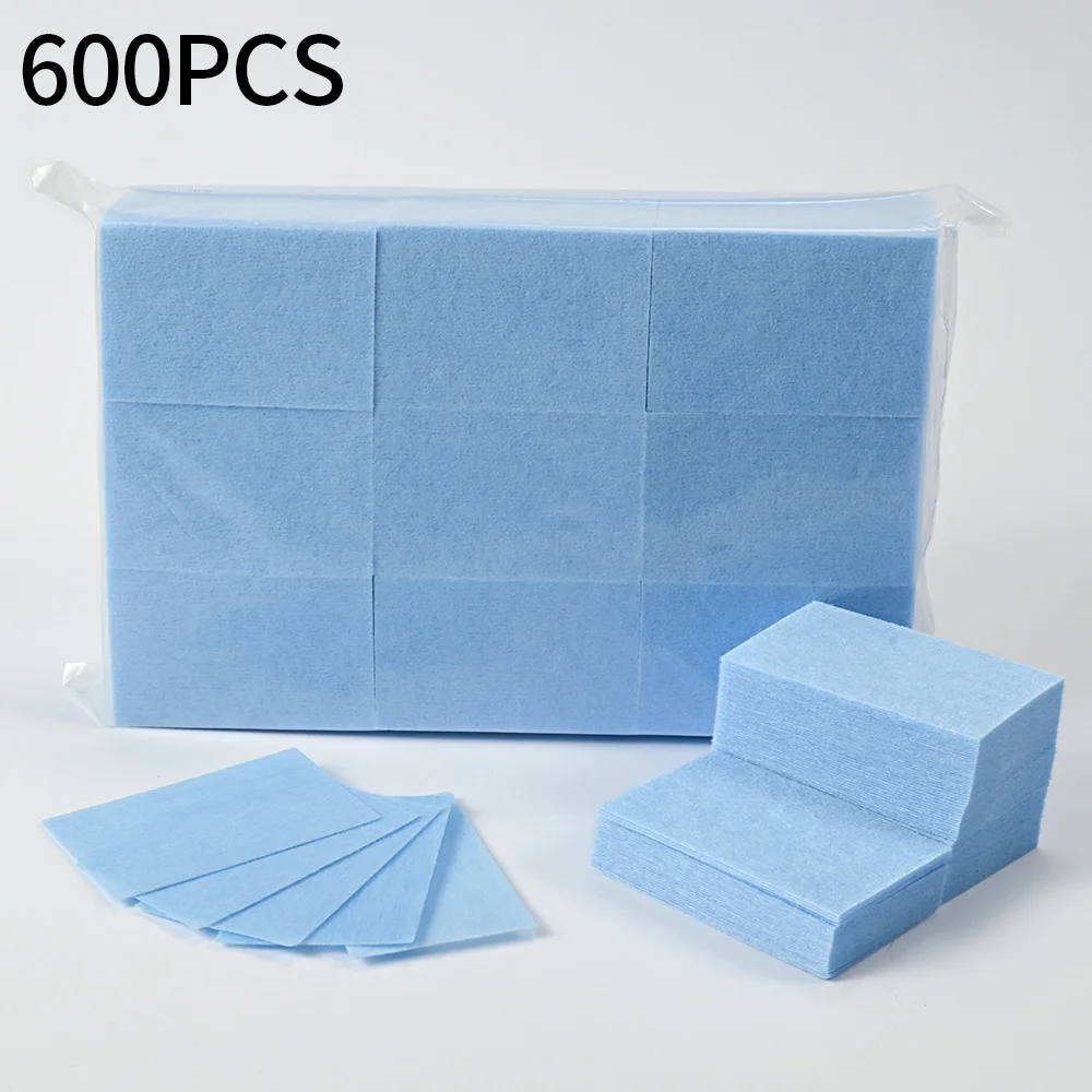 100/500/600Pcsa المهنية خالية من الوبر مسمار القطن 100% غير المنسوجة الأشعة فوق البنفسجية هلام إزالة البولندية مناديل ورقة منصات لأدوات تنظيف الأظافر