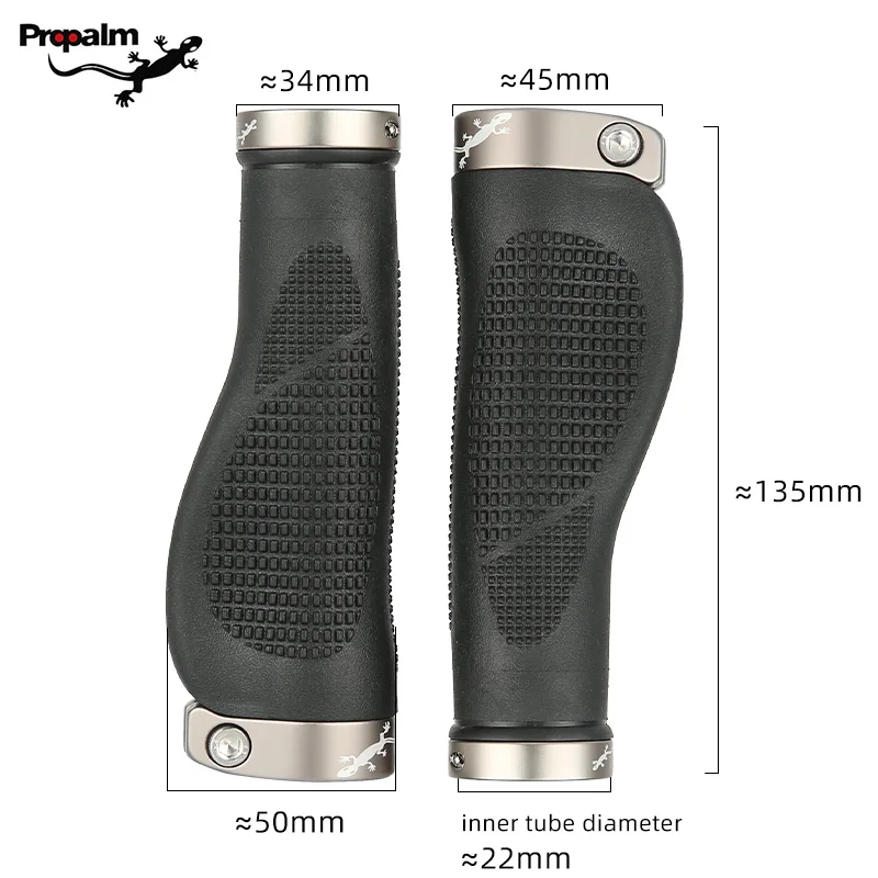 Propalm TPR Rubber Bike Handlebar Cover Anti-Skid Ergonomic MTB  Handle Grips Aluminum Lock Bicycle Grips Cycling Parts 1 Pair