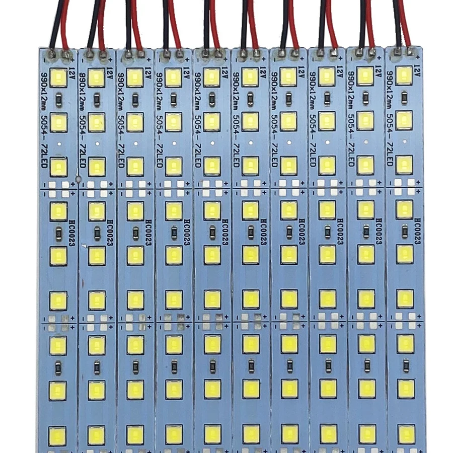 10PC Super Brightness DC 12V SMD 5054 LED Bar Light  Backlight 5050 Chip 3300LM 50cm 36leds 6500K Cool White for Channel Lette