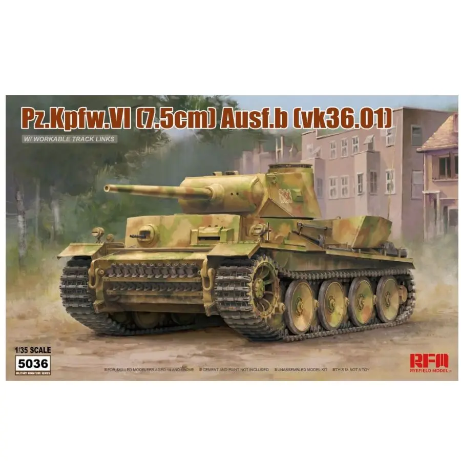 

Rye Field Model RFM RM-5036 1/35 Pz.Kpfw.VI (7.5cm) Ausf.b(VK36.01) - Scale Model Kit