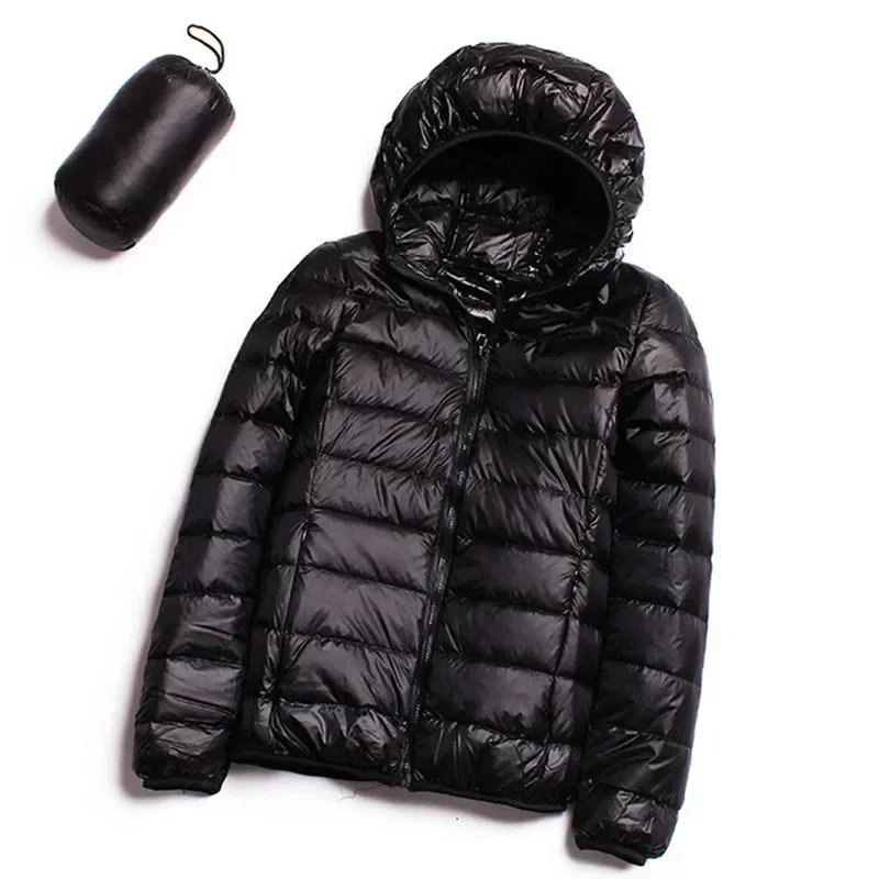 2024 plus Größe 7xl 6xl 5xl Herbst Damen leichte Daunen mäntel Kapuzen jacken Herbst wasserdicht packbar Winter warm weiblich – Detail 8