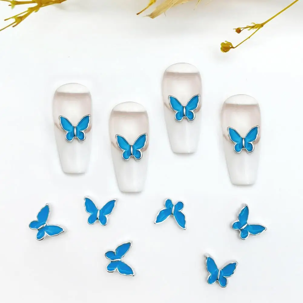 10PCS 3D Nail Butterfly Fairy Jewelry Web Celebrity Charm Resin Drill Acrylic Nail Decoration Rhinestone DIY Manicure Supplique