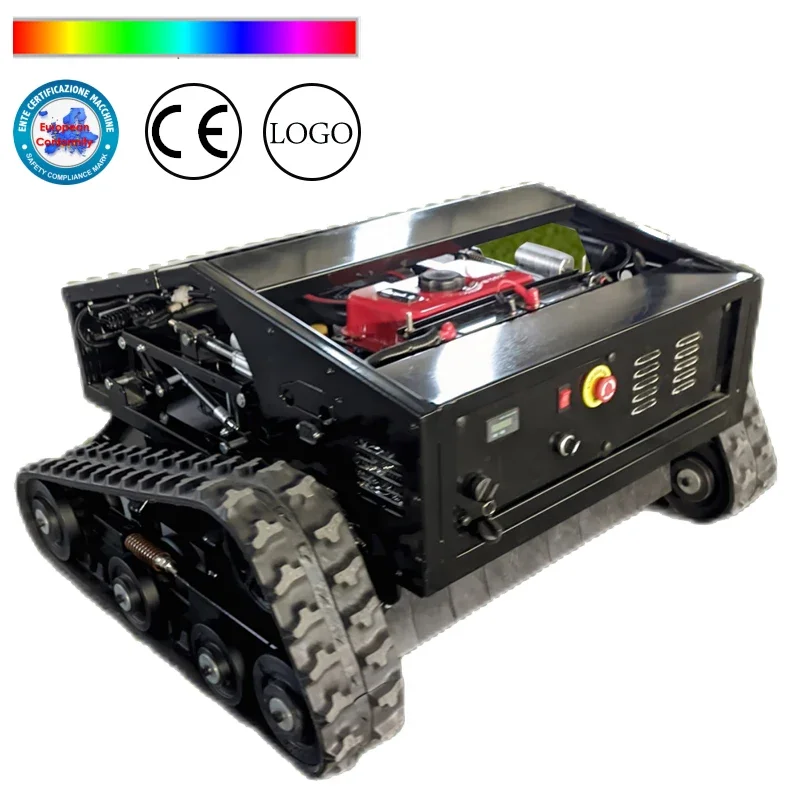 Customized European and American industrial remote control intelligent remote control crawler wireless control lawn mowing robot