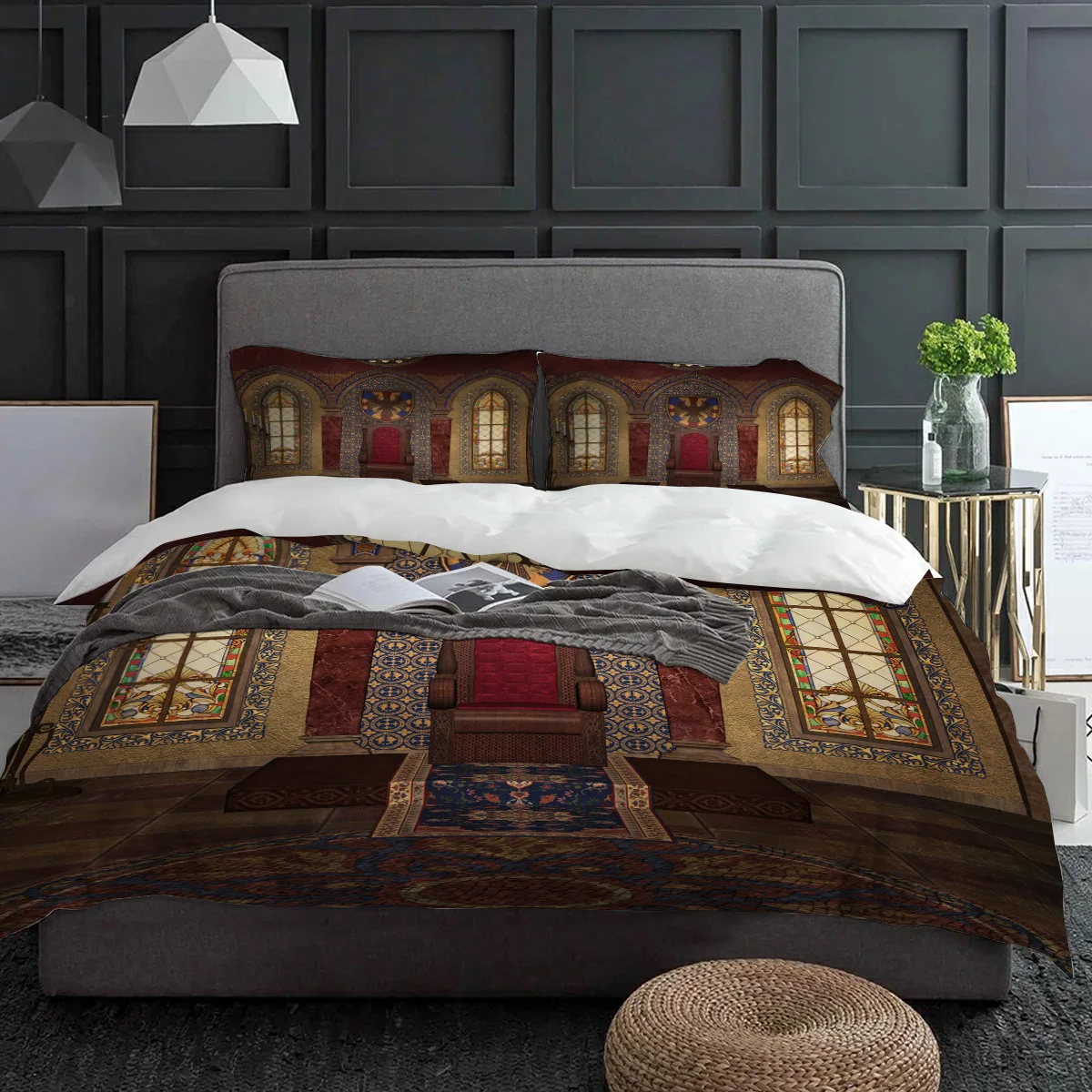 

Medieval Castle Building Bedding Set 3pcs Boys Girls Duvet Cover Pillowcase Kids Adult Quilt Cover Double Bed Set Home Textile