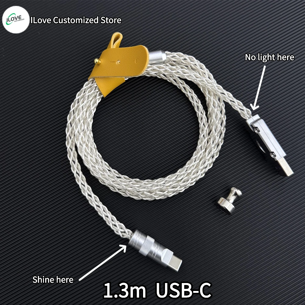15cm C-C/USB-C Single crystal copper keyboard cable supports 8k