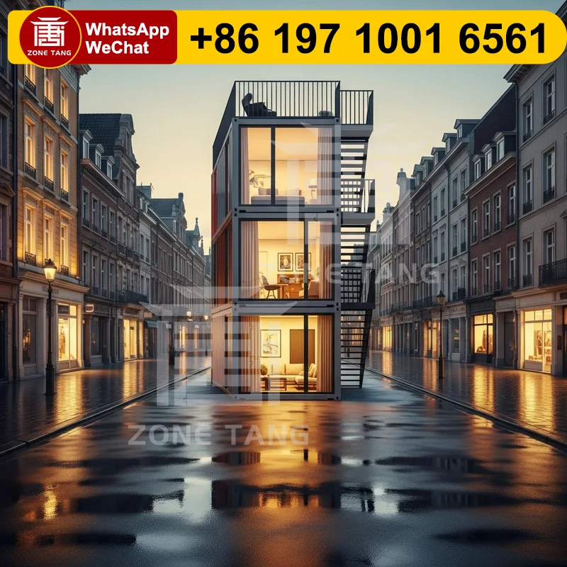 

Customize Color Bungalow Home Flat Pack House Dormitory Prefab Houses Prefab Shipping Container Homes Leak Proof Multi Purpose