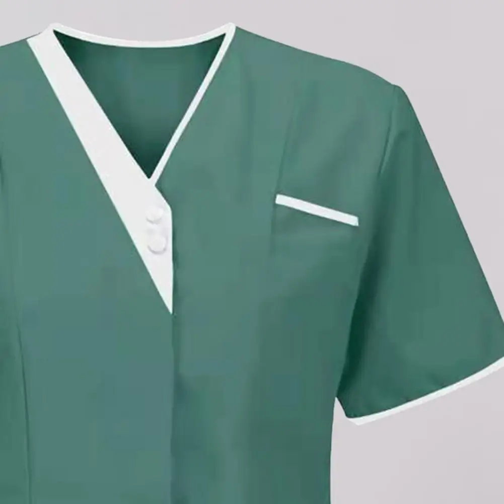 2025, Krankenpflegeuniform, Sommer-Frauen-T-Shirt, V-Ausschnitt, Knöpfe, Frauen, Krankenschwester, Arbeitsuniform, T-Shirt, medizinische Krankenhaus-Arztuniform