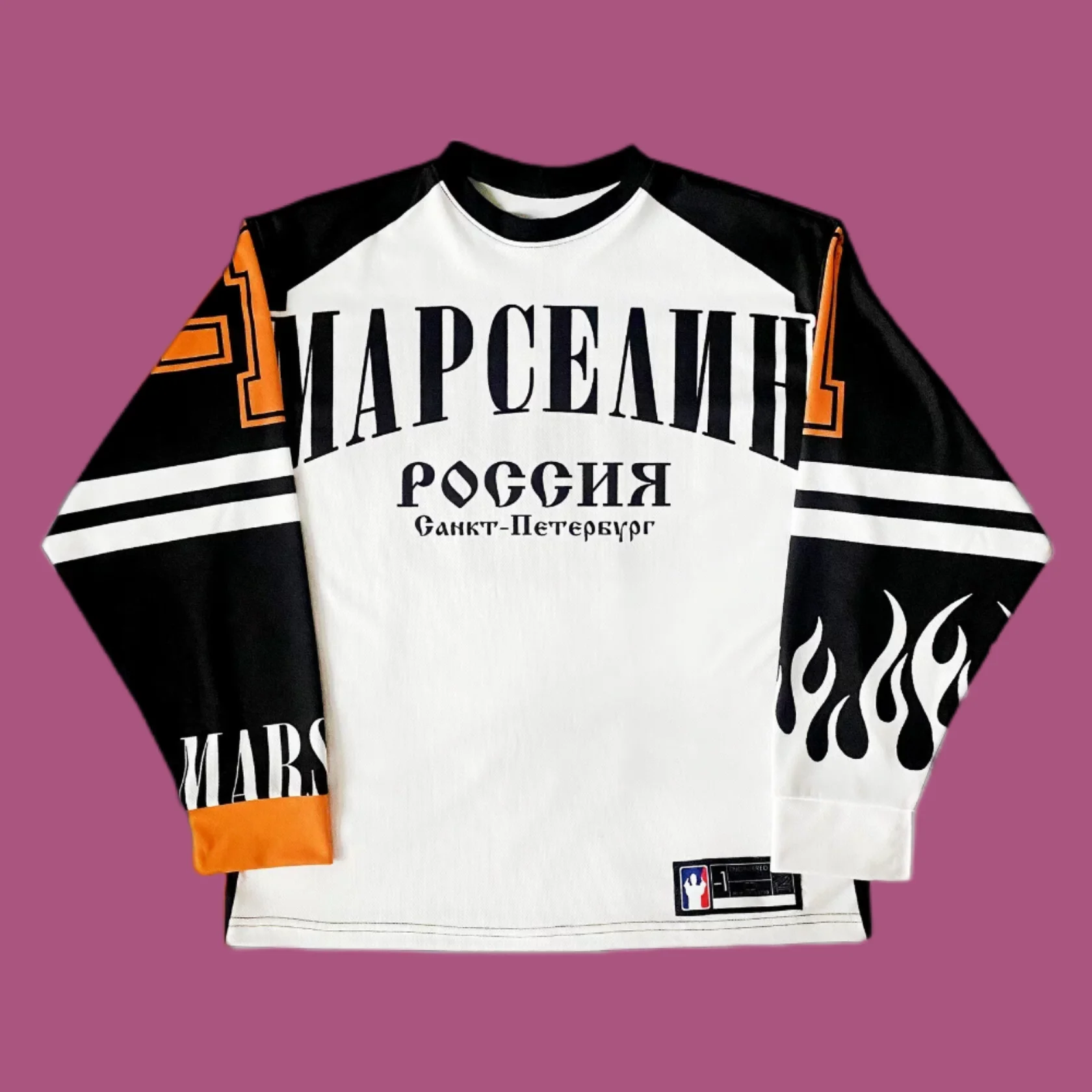 Harajuku Pink 2024 New Color Blocking Long Sleeve Graphic T-Shirt Y2k Street Geometric Fashion Loose Baseball Jersey Sweatshirt