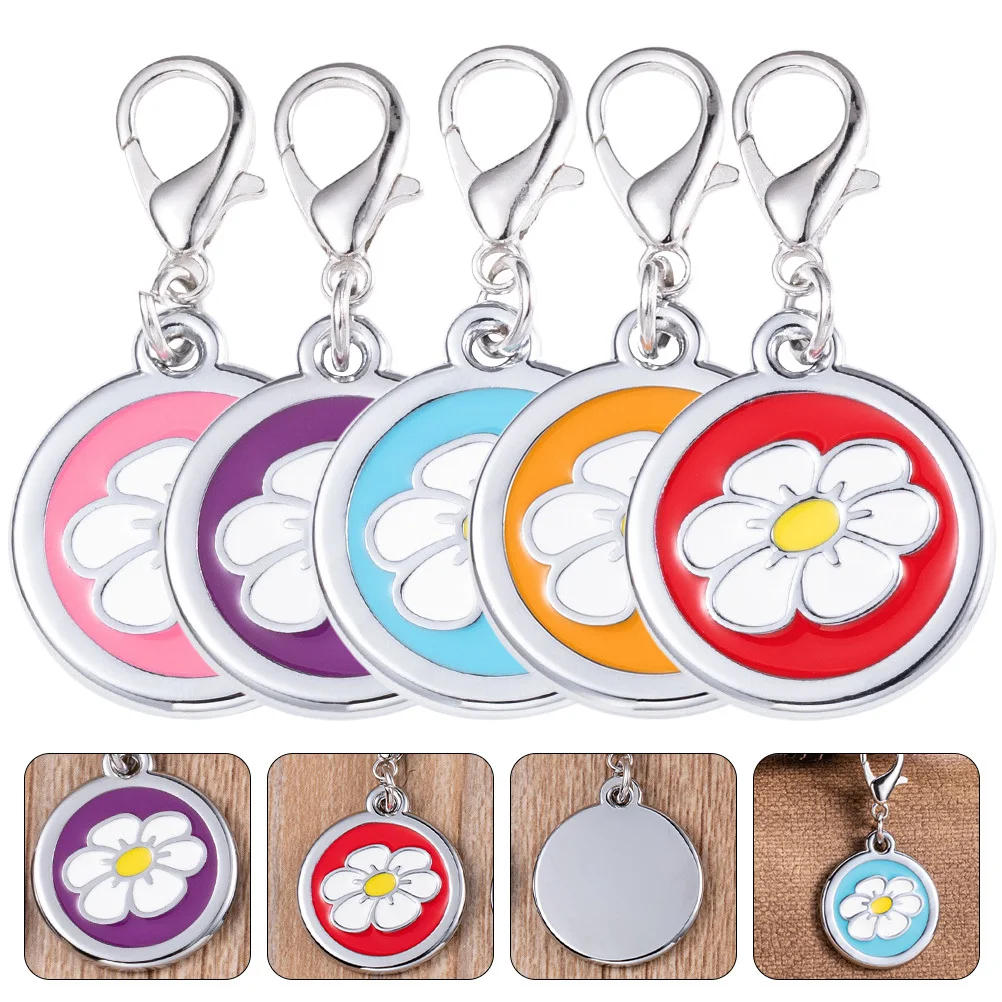 

5pcs Pet Name Zinc Alloy Anti-Lost Dog Id Tag For Collar Puppy Kitten Decorative Pet Identity Tag Sturdy Engraving Accessory