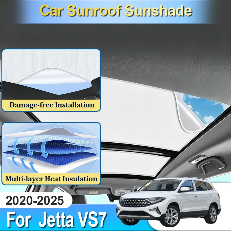 

Car Sunroof Sun Shade For VW Jetta VS7 Accesories 2020~2025 Sun Cover Window Visor Blocker Tools Electrostatic Foldable Parts