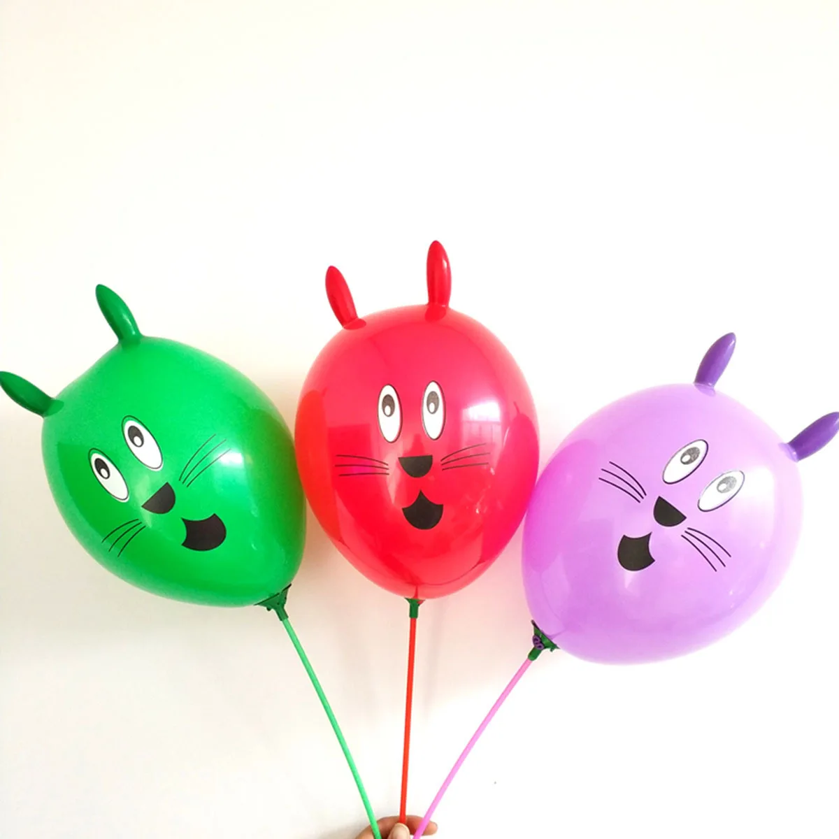 

30Pcs Big Head Rabbit Balloon 12 Inch Mixed Color Creative Reusable Party Decor for Birthday Backdrop Photo Prop Balloon Rabbit