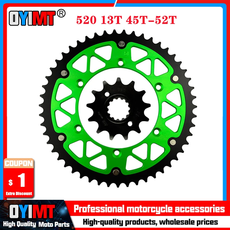 

13T 45T-52T 520 Chain Motorcycle Front & Rear Sprocket For KAWASAKI KLX250SDF KLX250SEF KLX250S KLX 250 SDF SEF S