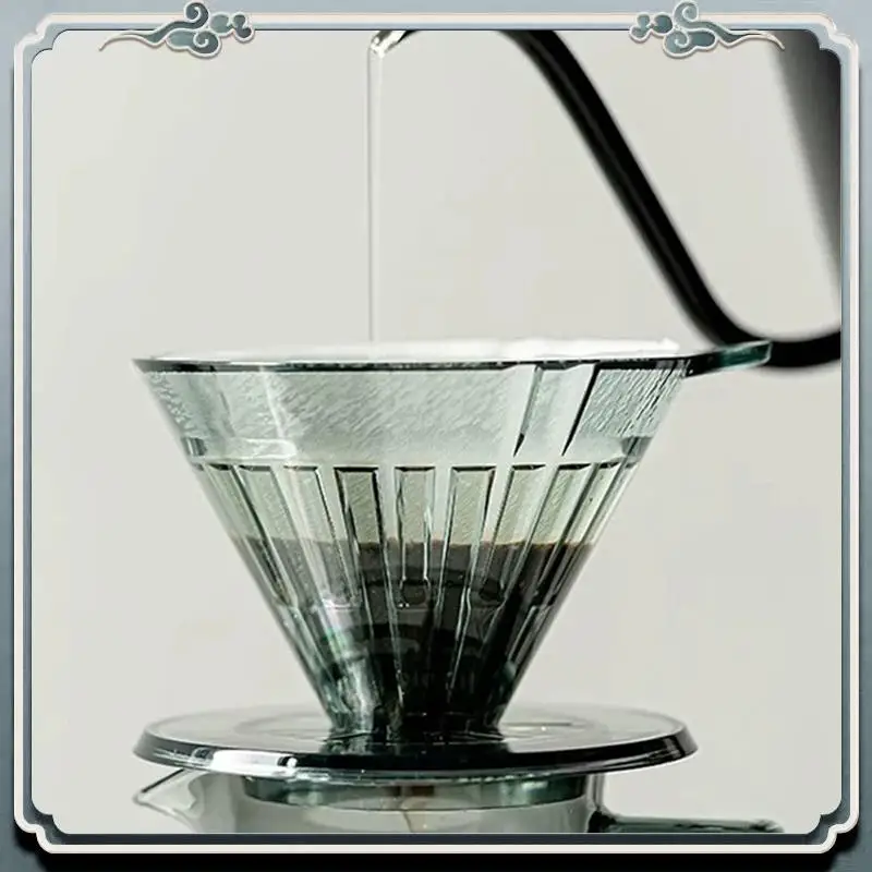 Durable Plastic Coffee Dripper Hand-Brewed Coffee Filter Cup Pour Over Coffee Sharing Pot 2-4 Cups Optimal Flavor Extraction B