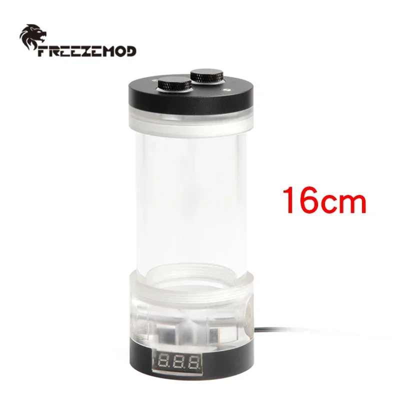 FREEZEMOD Durchmesser 60 mm Wassertank, zylindrisches Reservoir, transparent, mit Temperaturanzeige, 5 V ARGB-Licht für Wasserkühlung