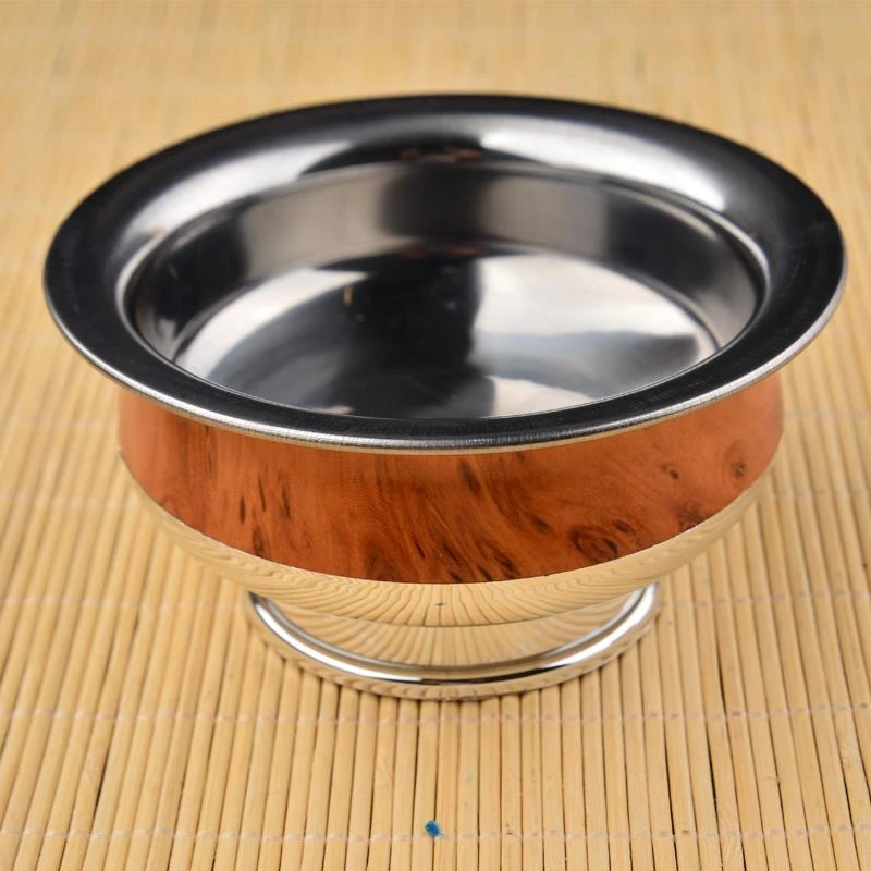 

Brown Tibetan Ghee Bowl Stainless Steel Tantric Holy Water Cup 12 cm Large Size Buddhist Bowl Gift Indoor Desktop Decorative