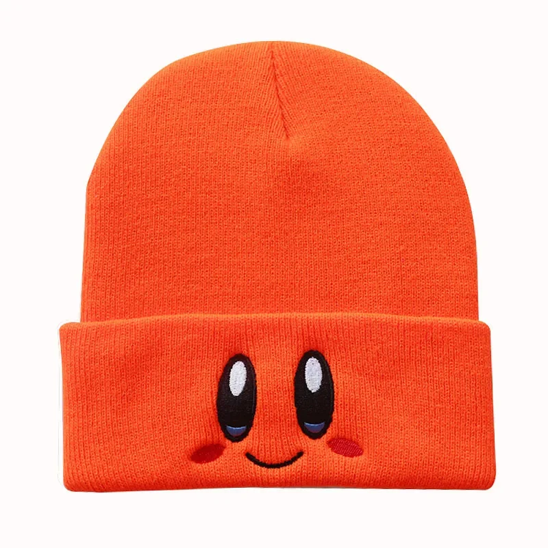 Knitted Beanies Hats Cartoon Cute Smiling Face Embroidery  for Autumn Winter Men  Warm Melon Cap Street Head  Women Hat