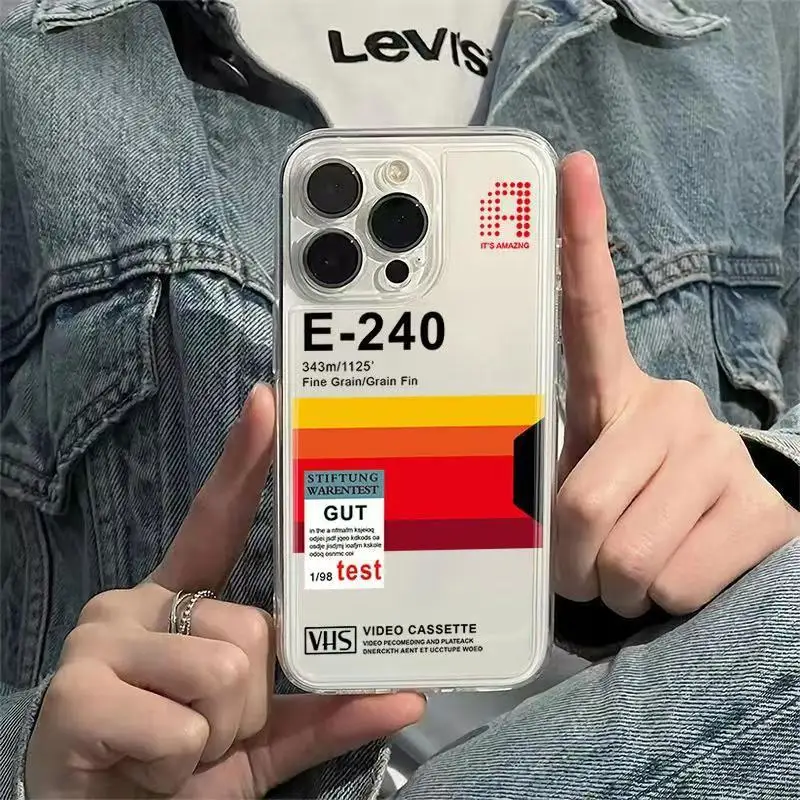 حافظة هاتف E-240 لهاتف آيفون 16 15 14 13 12 11 Pro XS MAX 7 XR 8 7 Plus غطاء شفاف Fundas