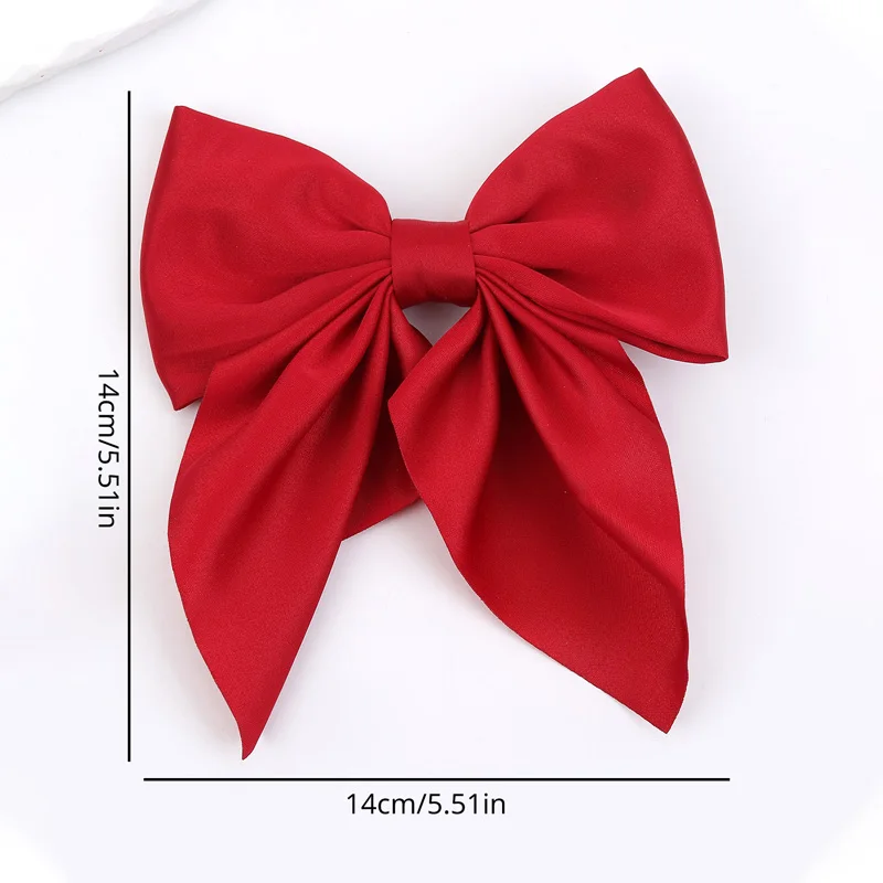 Women Large Bow Hairpins Sweet Satin Bowknot Hair Clip Barrettes Elegant Ponytail Holder Clip Korean Headwear Hair Accessories