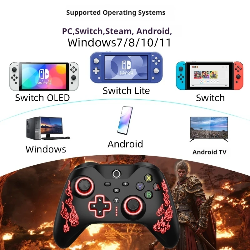 

New Switch game controller Black Myth Wukong Bluetooth controller body sensation continuous vibration Hall linear trigger glare