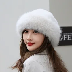 New Fluffy Fur Bucket Hat For Women Plush Fisherman Hat Warm Women's Winter Hat Thicken Cold Snowy Day Panama Cap Chrismas Gifts