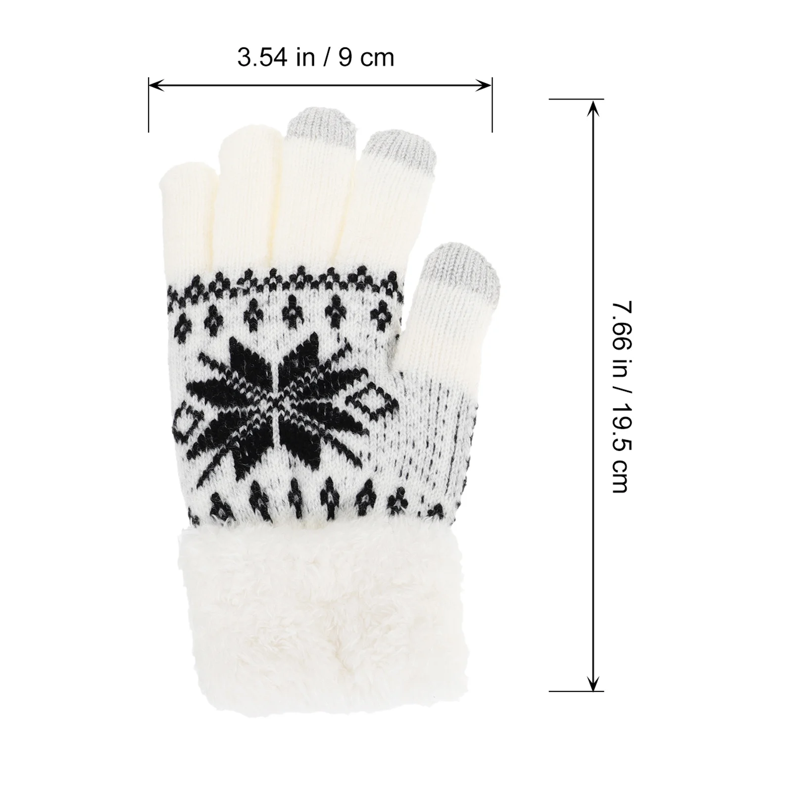 

Warm Gloves Thicken Plus Snowflake Pattern Gloves Snowflake Pattern Beige Outdoor Baby Size One Touch Screen Winter H wear