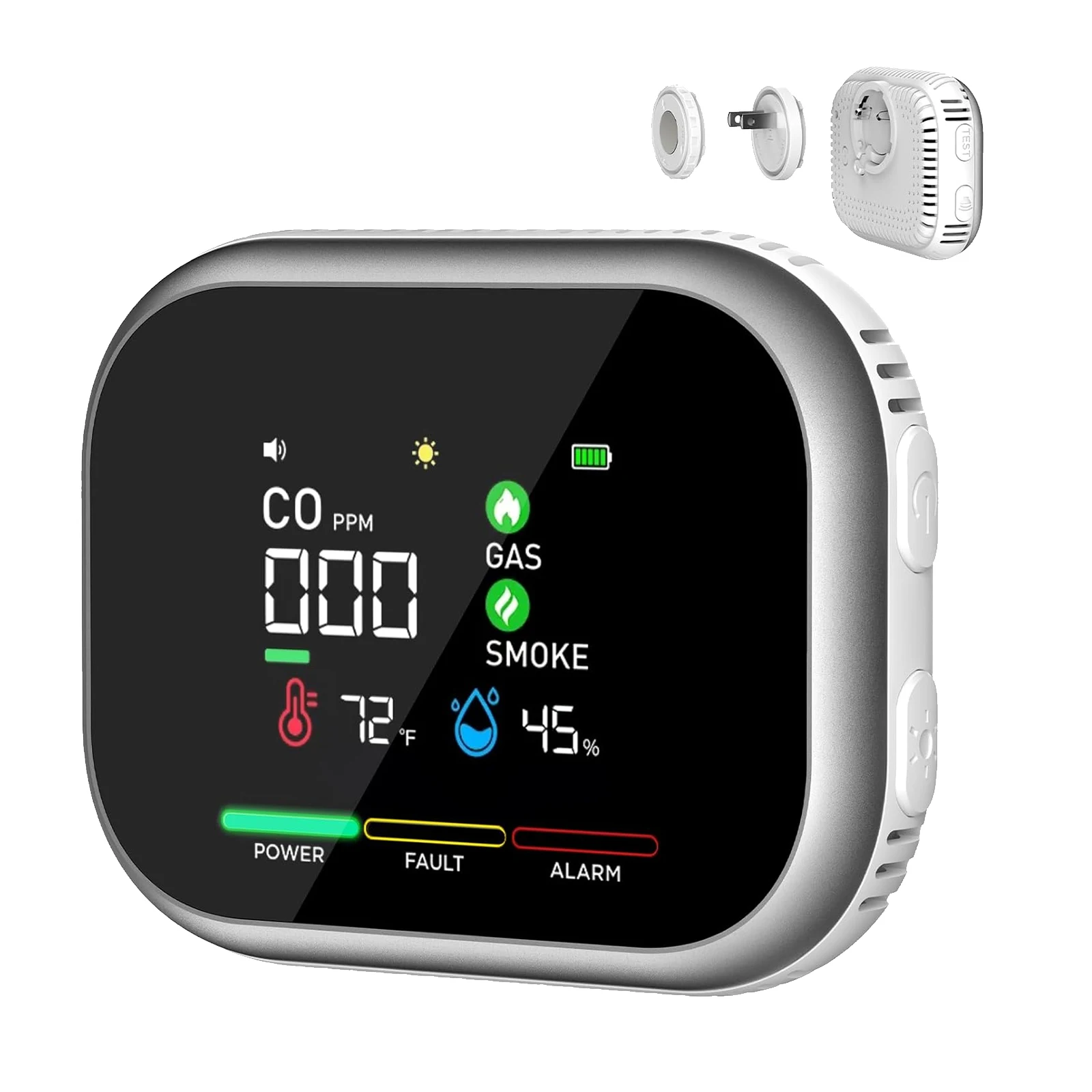 6-in-1 Portable Air Quality Monitor with HD Display Temperature & Humidity Portable Airs Detector for Home Office Cars Plants