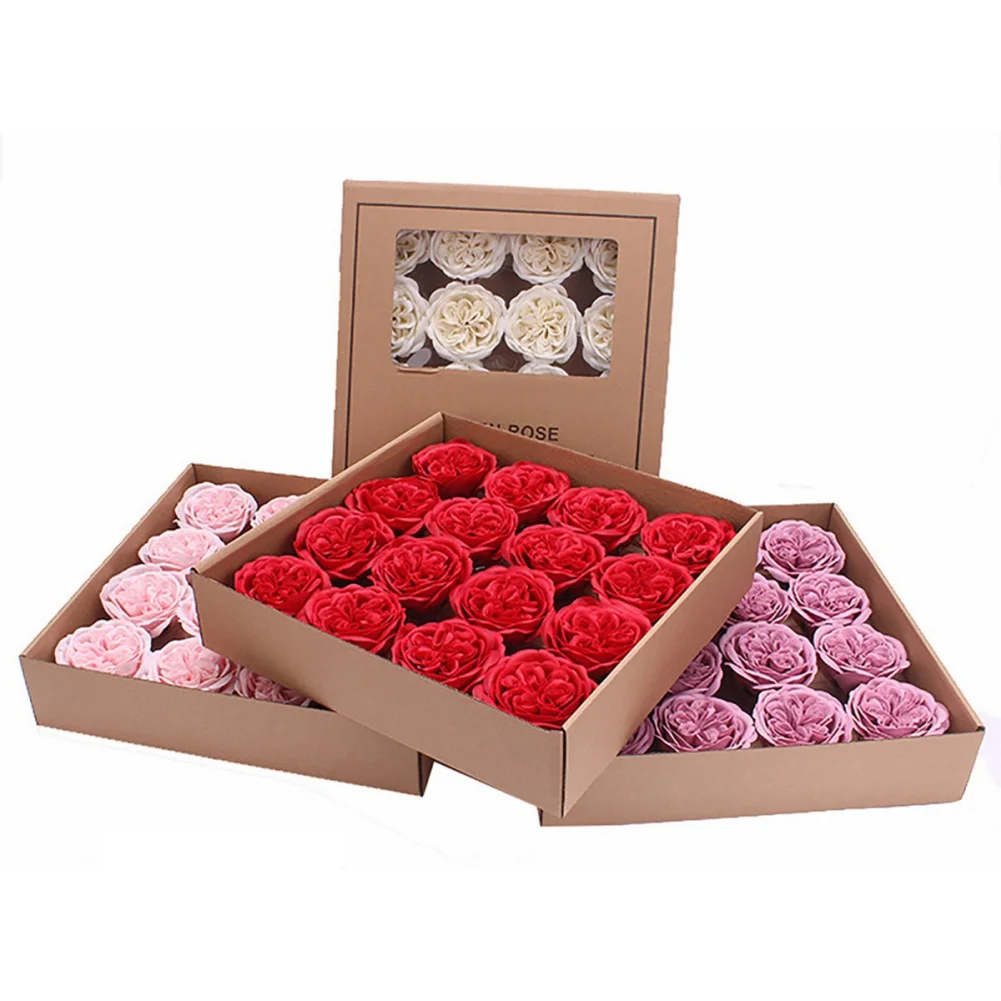 16pcs/Box Large Artificial Flower Rose Flower Head Decoration Stemless Fake Foam Roses Wedding Bouquet Valentine'S Day Gift