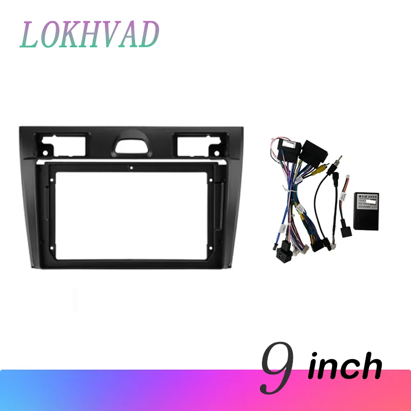 

Car Android Radio Frame For Ford Fiesta Mk VI 5 Mk5 2002-2008 9 inch 2DIN Fascia Stereo Panel 16PIN Audio Harness Wire