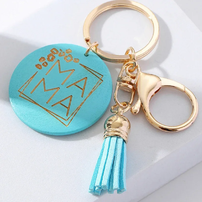 JOWooden Sign Letter Tassel Car Key, Bag Key, Populaire, Cadeau de fête des mères, 1Pc